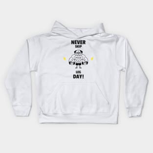 Never Skip Leg Day Gym Motivational Kids Hoodie